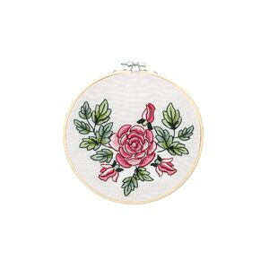 Make It ROSE Traced Linen Cross Stitch Kit - 585244-ROSE