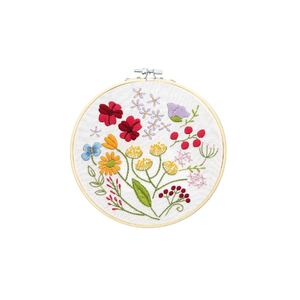 Make It SPRING FLOWERS Traced Linen Cross Stitch Kit - 585244