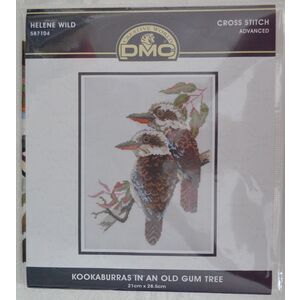 DMC Kookaburras In Old Gum Tree Cross Stitch Kit by Helene Wild, 21 x 28.5cm