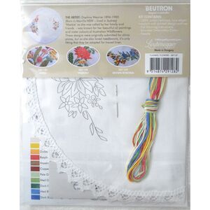 Beutron Flannel Flowers 30cm Round Traycloth Dioly Embroidery Kit #587107