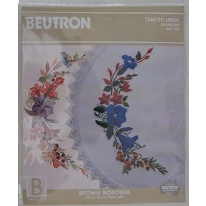 Beutron Brown Boronia 30cm Round Traycloth Dioly Embroidery Kit #587109