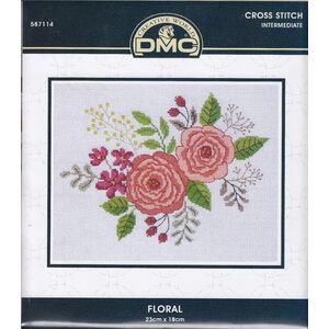 DMC, FLORAL Counted Cross Stitch Kit 587114, 23 x 18cm