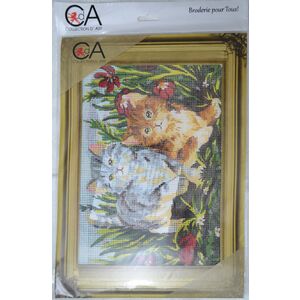 Collection D' Art Tapestry Kit, KITTENS IN GARDEN, 30cm x 22cm (#6.032K)