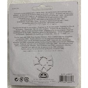 DMC Plastic Floss Bobbins and Ring, Pack of 28 Bobbins, 1 Ring
