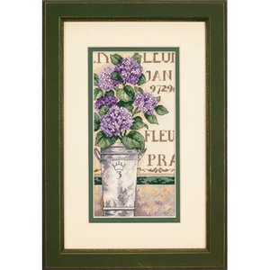 HYDRANGEA FLORAL Counted Cross Stitch Kit 10 x 20cm, 65092