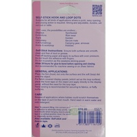 Hemline Self Stick Hook & Loop DOTS, 20mm, 50 Sets, WHITE