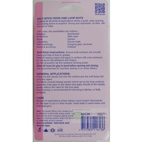 Hemline Self Stick Hook & Loop DOTS, 20mm, 50 Sets, BLACK
