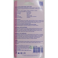 Hemline Self Stick Hook & Loop TAPE, 20mm x 1.25m, WHITE