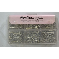 Hemline Steel Dress Pins 30mm, 1200pcs, 6 Cavity Storage Box, Stainless Steel Pins