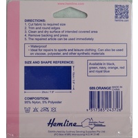 Hemline Self-Adhesive Nylon Repair Patch, 10cm x 20cm ORANGE