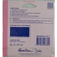 Hemline Self-Adhesive Nylon Repair Patch, 10cm x 20cm ROYAL BLUE