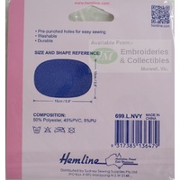 Hemline Vinyl Patch 15 x 10cm, Sew In, NAVY BLUE