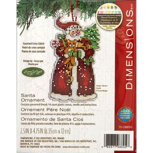 Dimensions SANTA ORNAMENT Counted Cross Stitch Kit, 70-08895