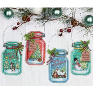 CHRISTMAS JAR ORNAMENTS Counted Cross Stitch Kit, 70-08964