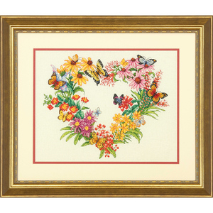 WILDFLOWER WREATH Counted Cross Stitch Kit, 70-35336 by Dimensions