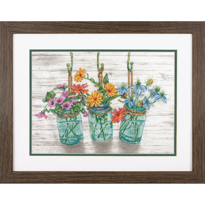 FLOWERING JARS Counted Cross Stitch Kit #70-35378 By Dimensions