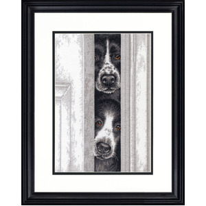 PEEKING PUPS Counted Cross Stitch Kit #70-35400 By Dimensions 25.4cm x 35.5cm (10" x 14")