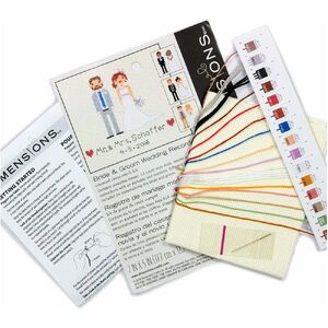 BRIDE & GROOM WEDDING RECORD Counted Cross Stitch Kit 5" x 7" (12.7cm x 17.7cm)