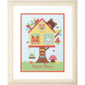 TREE HOUSE BIRTH RECORD Counted Cross Stitch Kit 22.8 x 30.4cm #70-75679