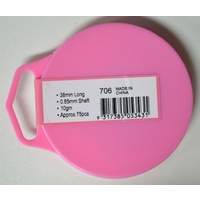 Hemline Plastic Head Pins 38 x 0.65mm, Approx 75 Pins, Nickle Plated Steel