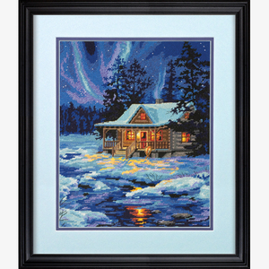 Dimensions WINTER SKY CABIN Needlepoint Cross Stitch Kit 71-20072