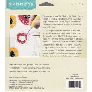 FLORAL PATTERN Punched Needle Kit 20.3cm, 72-70023