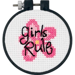 Dimensions GIRLS RULE Learn a Craft Counted Cross Stitch Kit, 7.6cm, 73268