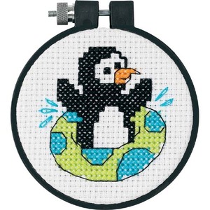 Dimensions PLAYFUL PENGUIN Learn a Craft Counted Cross Stitch Kit, 7.6cm, 73269