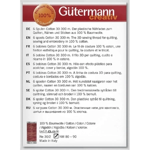 Gutermann Cotton No.30 (300m) Variegated Sewing Thread Set 3 (6 Spools)
