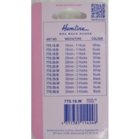 Hemline Bra Back Replacement 19mm (3/4"), 1 Hook, 2 Rows, WHITE