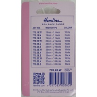 Hemline Bra Back Replacement 28mm (1 1/8"), 2 Hooks, 2 Rows, WHITE