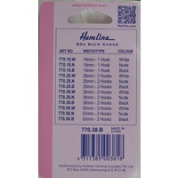 Hemline Bra Back Replacement 38mm (1 1/2"), 2 Hooks, 2 Rows, BLACK