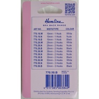 Hemline Bra Back Replacement 50mm (2"), 3 Hooks, 2 Rows, BLACK