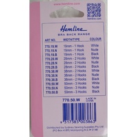 Hemline Bra Back Replacement 50mm (2"), 3 Hooks, 2 Rows, WHITE