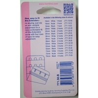 Hemline Bra Extenders 50mm, 3 Hooks, BLACK, New Improved Design, Hemline Quality