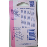 Hemline Bra Extenders 50mm, 3 Hooks, NUDE, New Improved Design, Hemline Quality