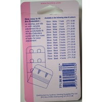 Hemline Bra Extenders 50mm, 3 Hooks, WHITE, New Improved Design, Hemline Quality