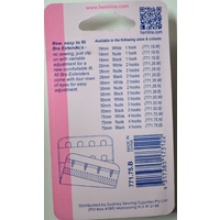 Hemline Bra Extenders 75mm, 4 Hooks, BLACK, New Improved Design, Hemline Quality