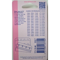 Hemline Bra Extenders 75mm, 4 Hooks, WHITE, New Improved Design, Hemline Quality