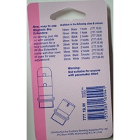 Hemline Magnetic Bra Extenders, 19mm 1 Hook, Secure Magnetic Twist Clasp, White