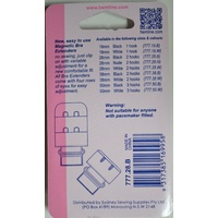 Hemline Magnetic Bra Extenders, 28mm 2 Hooks, Secure Magnetic Twist Clasp, BLACK