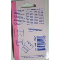 Hemline Magnetic Bra Extenders, 28mm 2 Hooks, Secure Magnetic Twist Clasp, White