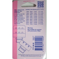 Hemline Magnetic Bra Extenders, 50mm 3 Hooks, Secure Magnetic Twist Clasp, BLACK