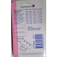 Hemline Magnetic Bra Extenders, 50mm 3 Hooks, Secure Magnetic Twist Clasp, WHITE