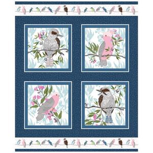 Aussie Feathered Friends PANEL, 36" x 44" Cotton Fabric