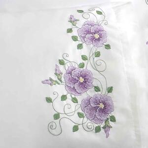 Bucilla Stamped Pillowcase Pair Embroidery Kit, Violet Vines, 47933E