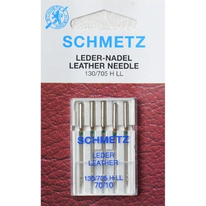 Schmetz Sewing Machine Needles, LEATHER Size 70 / 10, Pack of 5 Needles, 130/705H-J System