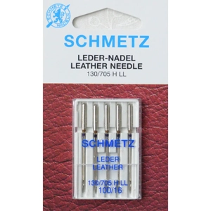 Schmetz Sewing Machine Needles, LEATHER Size 80 / 12, Pack of 5 Needles, 130/705H-J System