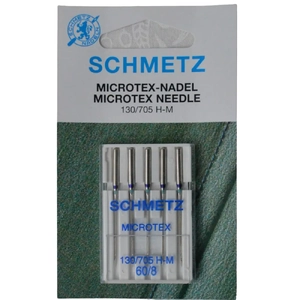 Schmetz Machine Needles, MICROTEX Size 60/8, Pack 5 Needles, 130/705H-J System