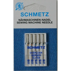 Schmetz Machine Needle OVERLOCKER ELx705, Size Mix 80 - 90, Pack Of 5 Needles